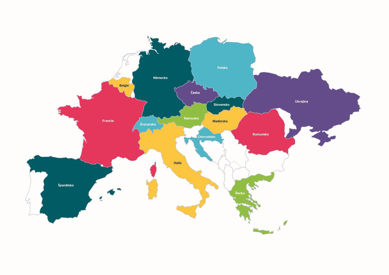 Mapa spolupráce v zahraničí